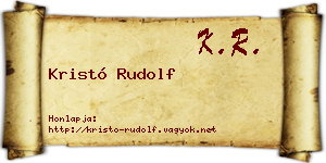 Kristó Rudolf névjegykártya